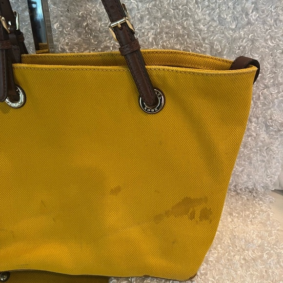 Michael Kors Yellow Saffiano Tote Shoulder Bag - Picture 4 of 16